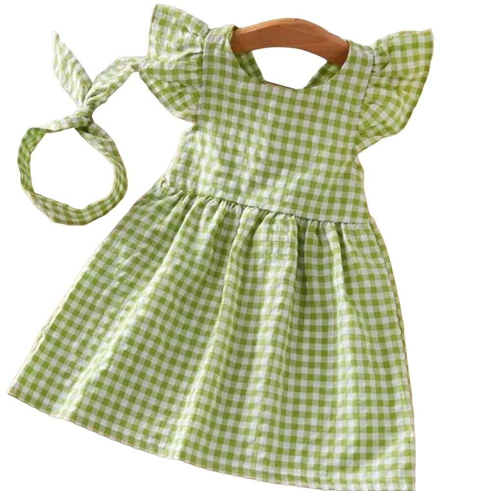 New Girl’s twin, sleeveless, ruffled gingham check dress 4T
